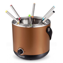 Conjunto de panela elétrica para fondue, 2L 800W, aço inoxidável, 6 garfos