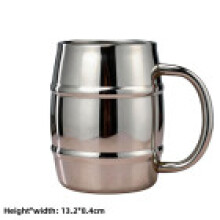(500ml)304 Stainless Steel Double Wall Beer Cup With Handle For Cold Beverages Beers And Events