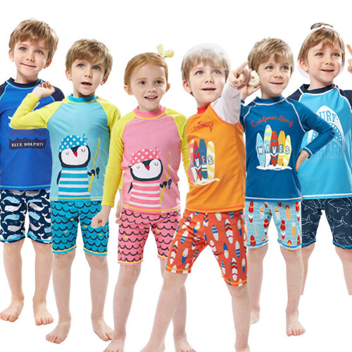 (Style 7,M)Childrens Long Sleeve Swimsuit With Quickdry Technology For Beach Pool And 1