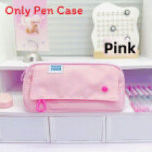 (Pink) Durable Waterproof Pencil Case With Memory Material And Space For Students Girls