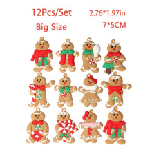 (12Pcs Multicolor) 61112pcs Man Gingerbread Christmas Tree Decoration Pendant Xmas Year New Gift