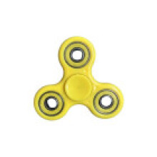 (Yellow)Fidget Spinner Toys Plastic Alloy Material Solid Color Rotate Decompression
