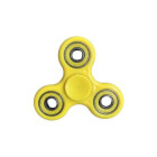 (Yellow)Fidget Spinner Toys Plastic Alloy Material Solid Color Rotate Decompression