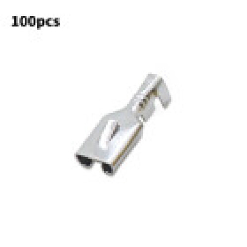 (Silver 6.3mm)Electronics Tinned Copper Spade Terminal Connectors Applications Automotive