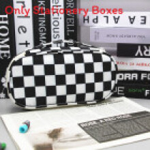 (Check) Student Durable Nylon Pen Bag With Wide Opening For Stationery Office Use And