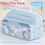 (Blue) Clear Spacious Pen Holder With Design For Students Office Professionals And 1