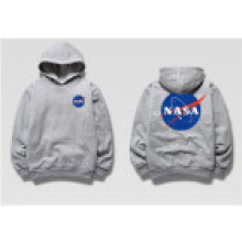 (gray,XL)Suéter De La Nasa Nasa Print Unisex Hip Hop Hoodie 2018 Pullover