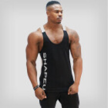 (Black, XL) Mens Muscle Gym Sleeveless Tank Top Tee Shirt Bodybuilding Sport Fitness Vest