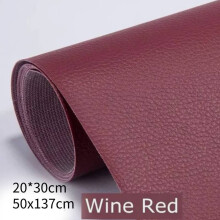 (Red, 137*50cm/54*19inch) Leather Adhesive Self Repair Patch Tape Leather Patches For Sofa Seat Bags Car