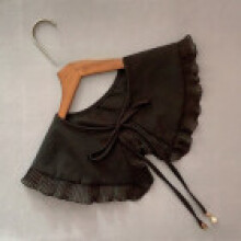 (Black Tie)Dolce colletto donna finto con nastro o decorazione perla per abbigliamento casual autunno