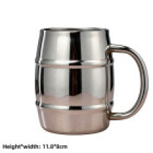 (450ml)304 Stainless Steel Double Wall Beer Cup With Handle For Cold Beverages Beers Events And