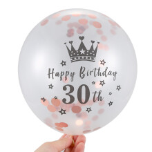 5Pc 12 Inch Confetti Balloons Latex Birthday Balloons 30 Years Old Anniversary Wedding Party Decoration