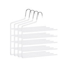 Set of 4 Non-Slip Trousers Hangers - Metal - Black - Space-Saving Design