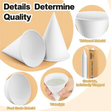 400 Piezas Tazas de Cono de Papel de 6oz Gruesas Desechables para Hielo Raspado, Granizados, Dispensador de Agua Fría 6oz