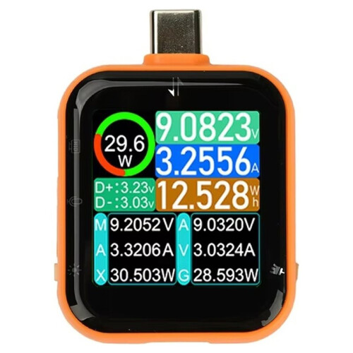 T3 Touch Control Gravity Sensor Digital Voltmeter Ammeter Hög Precision Power USB Tester  4.5-50V 6A Typ-C-Port 1
