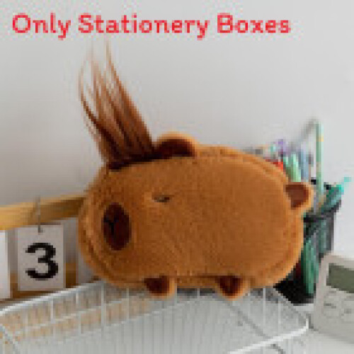 (Brown) Creative Pen Plush Holder With Large Storage For Students Gift Ideas And