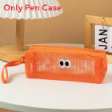 (Orange) Stationery Versatile Nylon Bag With Handle For School Office Travel And Needs