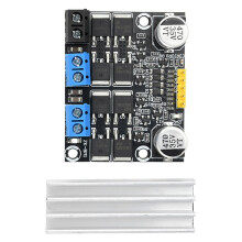 10A 3V-18V Dual-Channel Motor Driver H-Bridge Module Forward and Reverse PWM Speed Regulator with Heat Sink