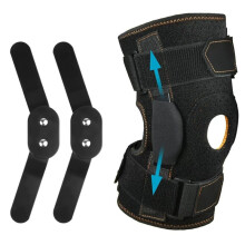 Hinged Knieondersteuningsbrace Verstelbaar Open Patella met Parallelle Bandjes & Dubbele Zijstabilizers voor Gewrichtspijnverlichting L