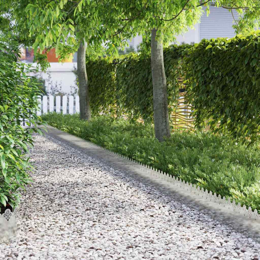 Vidaxl Lawn Edgings 20 Pcs Silver 103 X 0.05 X 22 Cm Galvanised Steel