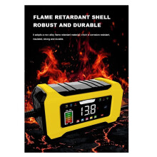 12V Car Battery Charger 6A Fully Automatic Battery Charger with LCD Display Lead Pulse Repair Charger EU PLUG Yellow