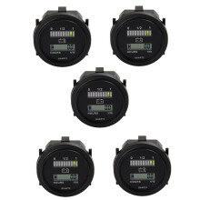 5X LED Con Contaore Indicatore Della Batteria Rotondo Indicatore del Misuratore 12 / 24V 36V 48V 72V