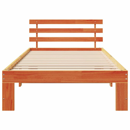 VidaXL vidaXL Bed Frame with Headboard Wax Brown 80 x 200 cm Solid Pine Wood 1