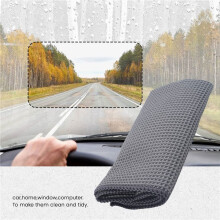 2Pc Autolavaggio Asciugamano Vetro Pulizia Acqua Asciugatura Microfibra Finestra Pulita Pulire Auto Detailing Waffle Tessuto Per Bagno Cucina, Grigio