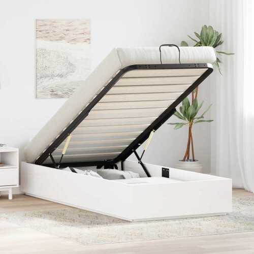 VidaXL vidaXL Ottoman Bed Frame White 80 x 200 cm Solid Pine Wood