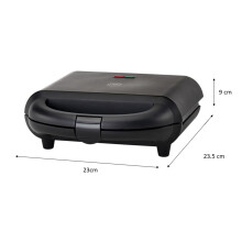 Parrilla para sándwiches, placas de cerámica, 2 rebanadas, 700 W, negra