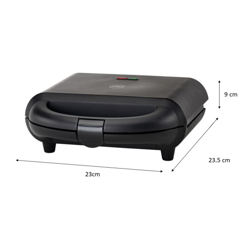 Sandwichgrill, Keramikplatten, 2-Scheiben, 700 W, Schwarz