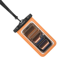 Wasserdichte Handyhülle IPX8, passend für Geräte bis 7 Zoll, Orange