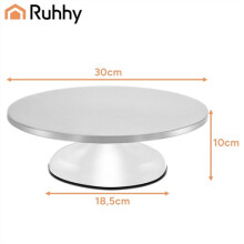 Plateau tournant à gâteaux en acier inoxydable, 30 cm, capacité de 20 kg