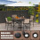 Square Patio Dining Table, Brown & Black, Metal Frame 8