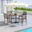 Square Patio Dining Table, Brown & Black, Metal Frame 6