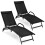 Outdoor Chaise Lounge Set, Adjustable Backrest, Black 2
