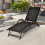 Outdoor Chaise Lounge Set, Adjustable Backrest, Black 6
