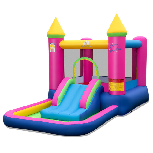 Inflatable Princess Bounce House with Slide & Ball Pit 1