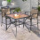Square Patio Dining Table, Brown & Black, Metal Frame 2