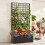 Metal Raised Garden Bed with Trellis - Black 5