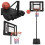 Aro de baloncesto ajustable con tablero y balón 5