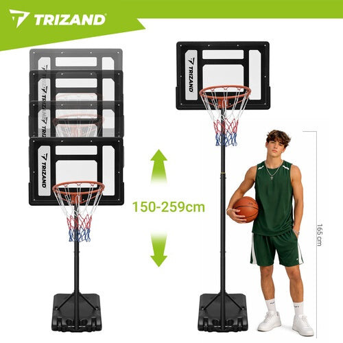 Aro de baloncesto ajustable con tablero y balón 2