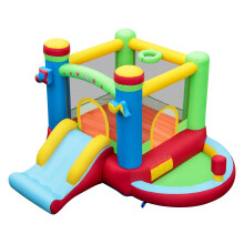 Inflatable Kids Bounce House with Slide & Basketball Hoop