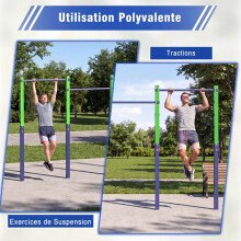 Barre de traction extérieure, hauteur réglable, capacité de 330 kg