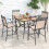 Square Patio Dining Table, Brown & Black, Metal Frame 1