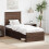VidaXL vidaXL Bed Frame with Headboard Brown Oak 75 x 190 cm Solid Pine Wood 1