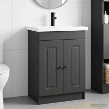vidaXL Bathroom Furniture Set Black 78.5 x 37.5 x 81 cm