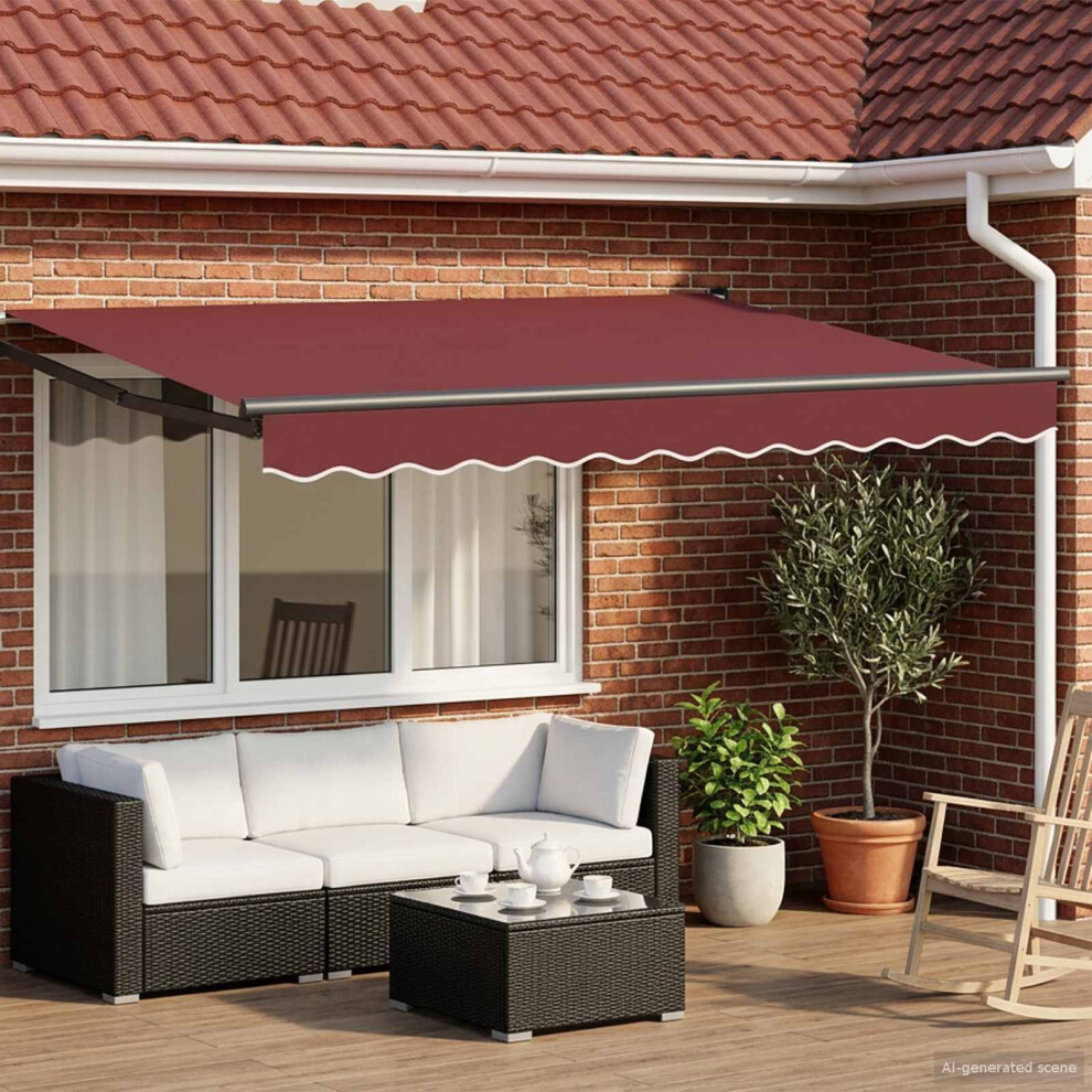 Vidaxl Electric Retractable Awning Burgundy And Anthracite 2.5 X 2 M