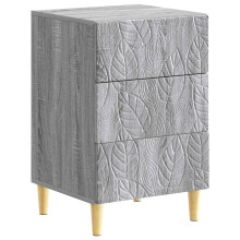vidaXL Bedside Table Grey Sonoma 43 x 39.5 x 66.5 cm Engineered Wood