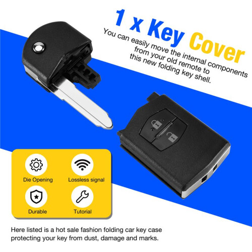 Black Replacement 2 Button Keyless Entry Remote Control Key Fob Clicker for  3 5 6 2